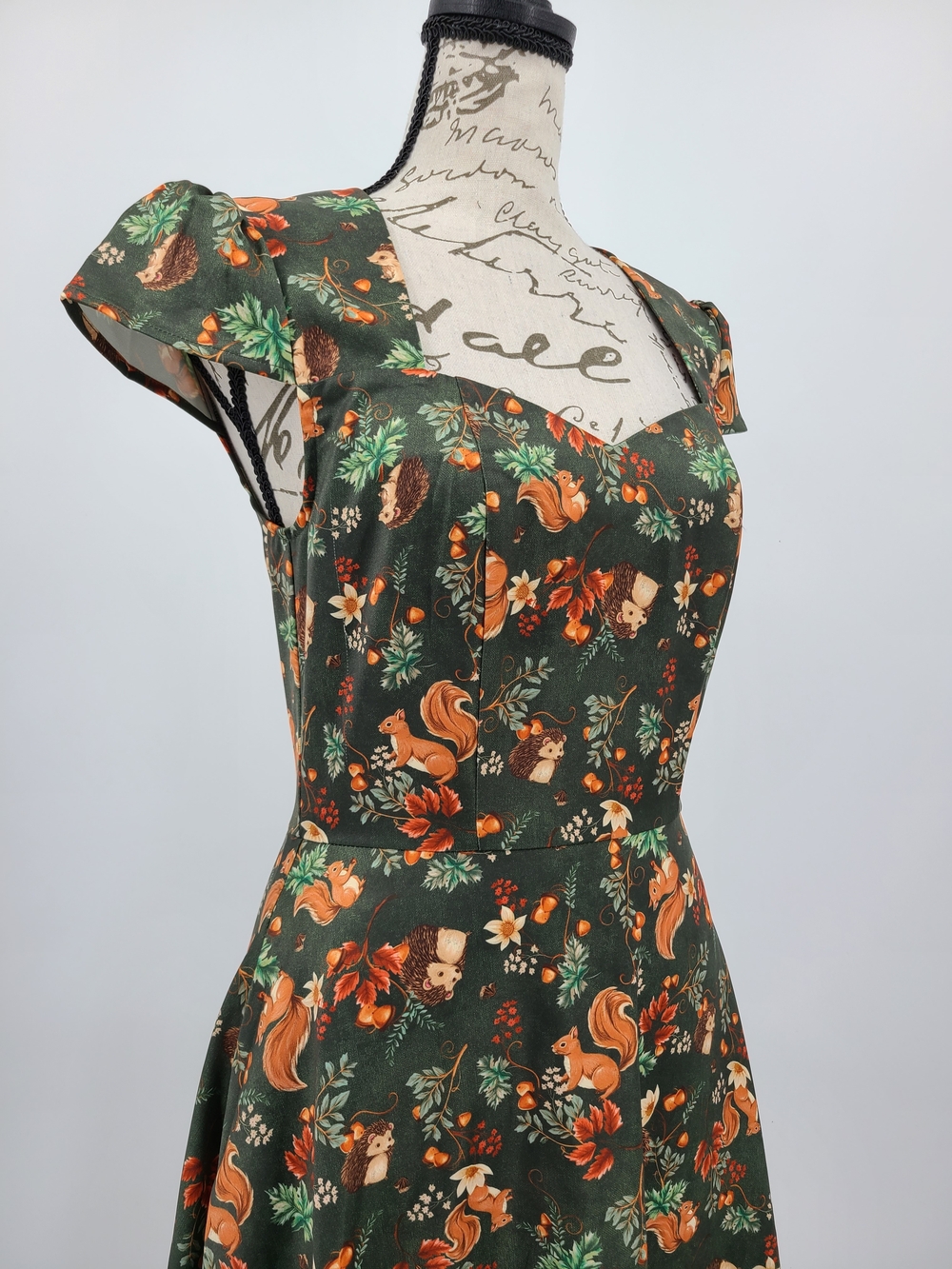 Voodoo Vixen Cottagecore Squirrel Midi Dress Size XS/2 - Picture 3 of 14